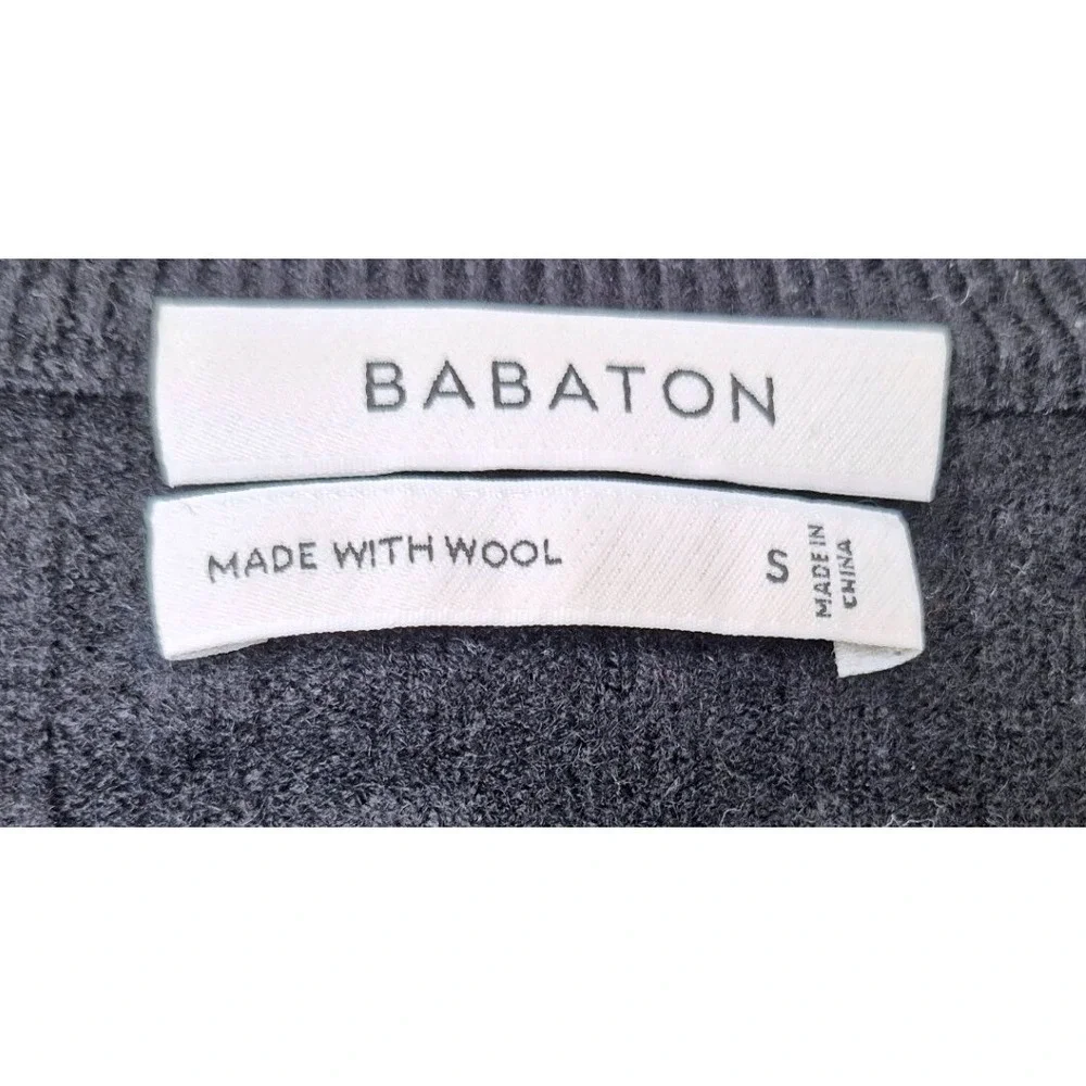 Babaton Women‎ Black Wool Blend Ribbed Knit Cropped Sweater WLV1-3493-46 Size S